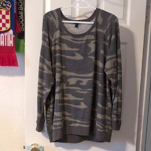 Torrid Gray Camouflage Top